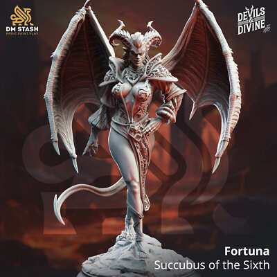 Exotic Tabletop Miniature Fortuna Succubus 32mm 75mm DM Stash