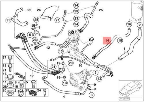 NEW BMW E65 E66 SEDAN POWER STEERING RADIATOR RETURN HOSE 6753821