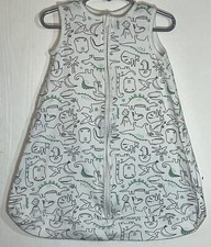 Carter's Baby Boy 0-3M Sleep Sack Sleeveless White Black Dinosaur Green Trim Zip