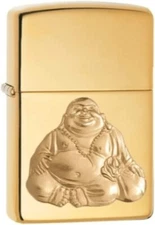 Zippo Laughing Buddha Emblem High Polish Brass 29626