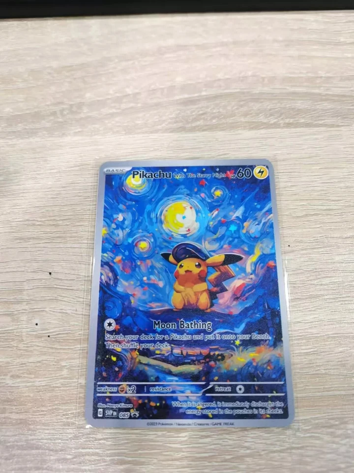 Pokemon Starry Night Van Gogh Series Art ACG Star Trading Card Gold Metal Card