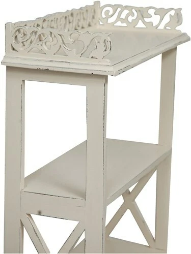 Etagere Librería de Madera De Caoba A 4 Estantes 93CM X 52CM Blanca - Imagen 3 de 4