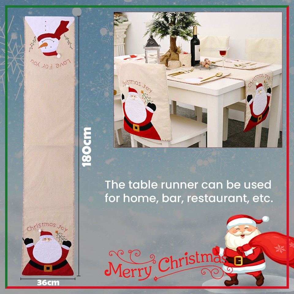 Christmas Table Runner Tablecloth Christmas Dinning Table Flag Xmas