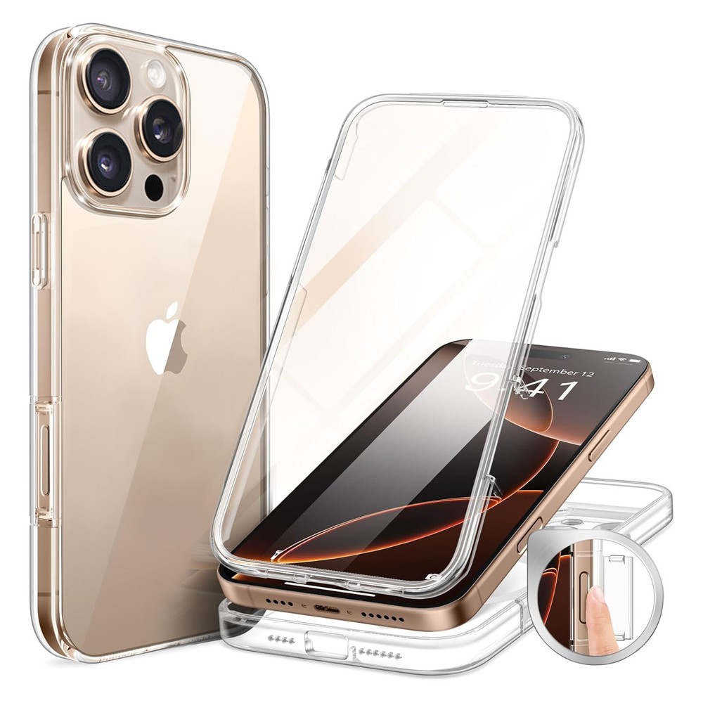 Full Body Clear Hybrid Shockproof 360 Case For iPhone 16 15 14 12 11 13 Pro Max
