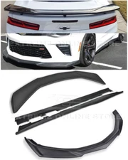 For 16-Up Camaro SS | ZL1 Style Front Lip Splitter Side Skirts Rear Spoiler Kit