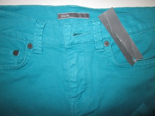 $135 NWT VINCE Kids Colored Cotton Stretch Skinny Jeans Turquoise Size 10 - Picture 2 of 4
