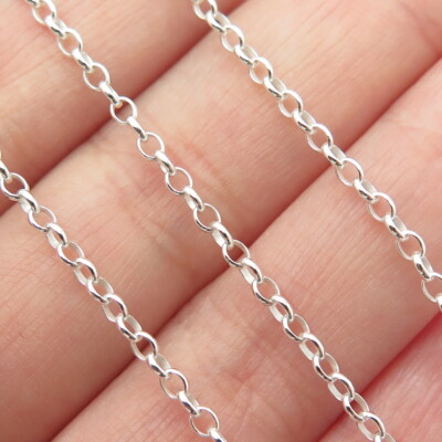 HAN 925 Sterling Silver Italy Rolo Chain Necklace 24''