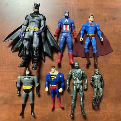 Marvel, DC Lot Of 7 Superheroes 4 -7  Batman, Superman, Captain America 