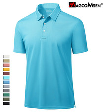 Men's Casual Polo Shirts Buttons Short Sleeve Quick Dry Outdoor Golf Sport Tops