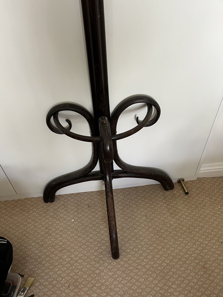 Antique Bentwood Coat Hat Umbrella Stand Rare flat back to go against a