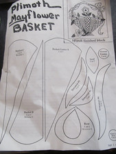  MAYFlower Basket Quilt Kit Cute Purple/YELLOW  Green, 16" FINISHED BLOCK