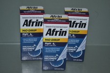  3 Afrin No Drip Night Nasal Pump Mist, 1/2 fl oz, Exp. 01/2026