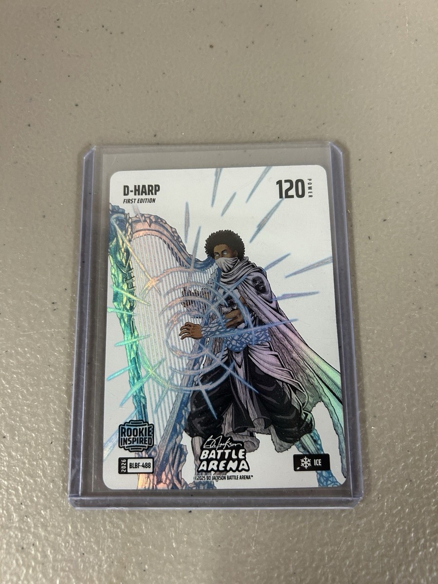 2026 Bo Jackson Battle Arena D-Harp 1st Edt Blizzard Ice Battlefoil #BLBF-488
