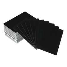 100pcs Metal Business Cards White, 0.45mm Thickness 3.4x2.1", Black