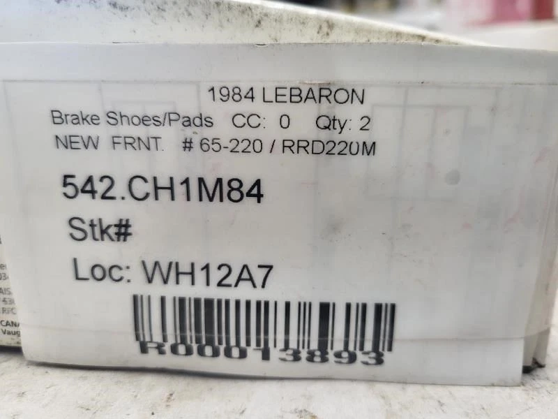 Новые передние тормозные колодки для 1984 Chrysler LeBaron # 65-220 / RRD220M - Изображение 3 из 3