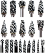 20 Pcs Carbide Burr Bits 1/8" Shank Metal Wood Stone Carving Engraving Tool Set