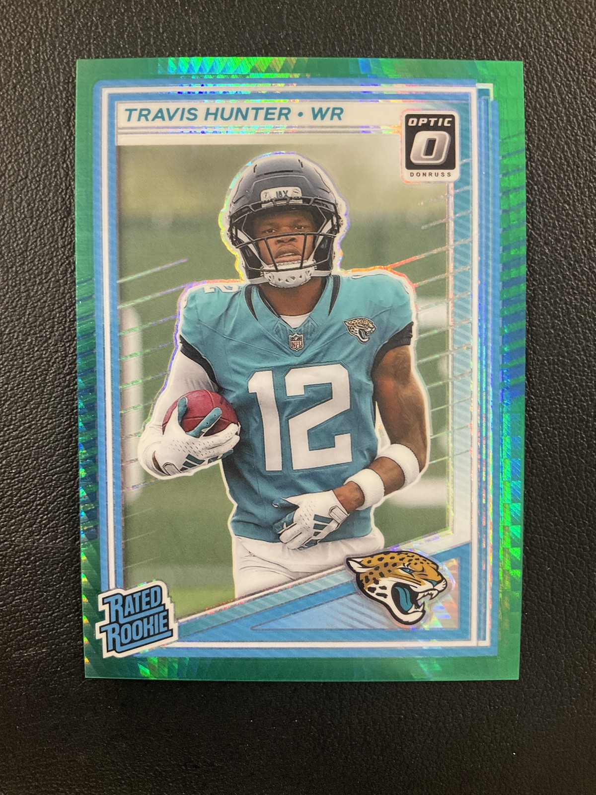 2025 Donruss Optic #201 Travis Hunter Green Hyper Jacksonville Jaguars