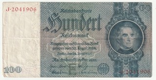 100 Reichsmark 1935 Reichsbanknote.