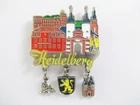 Heidelberg Metal Magnet with 3 Charms Souvenir Bridge Gate Castle Old Town Coat of Arms