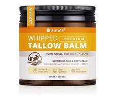 Grass-Fed Beef Tallow for Skin: Whipped Beef Tallow Face Body Moisturizer 4oz