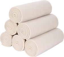 Fleece Throw Blanket Bulk Blankets Solid Pack of 6-50x60 Inches, Beige