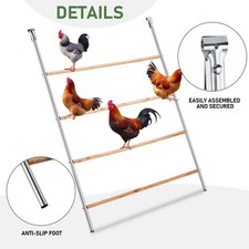 Chicken Perch for Coop Roosting Ladder Portable for Outdoor Backyard Poultry