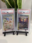 PSA 10 Sequential Umbreon & Eevee ex SAR #217&223 Japanese sv8a Pokemon Cards
