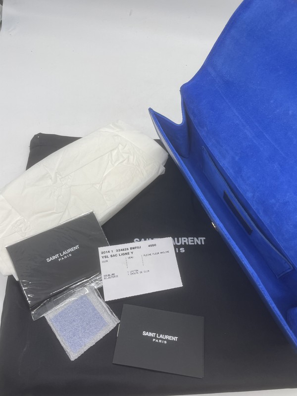 Saint Laurent Paris pochette da donna borsa da sera borsetta SCH434 vera pelle blu