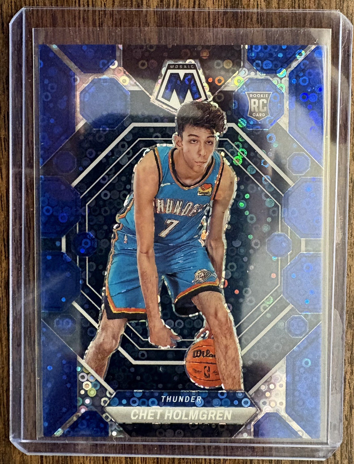 2022-23 Panini Mosaic Chet Holmgren Blue Fast Break Disco Rookie /85 RC #236 OKC