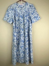 Vintage 1970s House Lounge Dress Large Smocked Grannycore Snap Floral Caftan