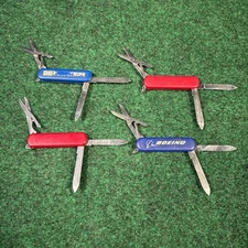 Wenger Lot Of 4 Esquire Swiss Army Knife Red Blue Boeing