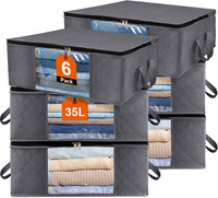 Withosent 6 StüCk 35L GroßE Aufbewahrungstasche Schrank Organizer Set, Faltbar K