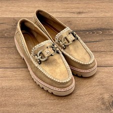 Donald Pliner Helio Women&rsquo;s Size 6.5 (Est) Metallic Leather Lug Sole Loafers