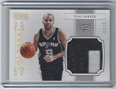 2012-13 National Treasures Tony Parker #7 Colossal Materials Patch Prime #05/25
