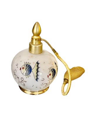 Vintage DeVilbiss Perfume Atomizer MCM 1950s Enamel Glass Fish Design
