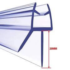 Bath Shower Strip Seal for Screens or Doors fits 4-6mm Glass Seals Gaps to 20mm-