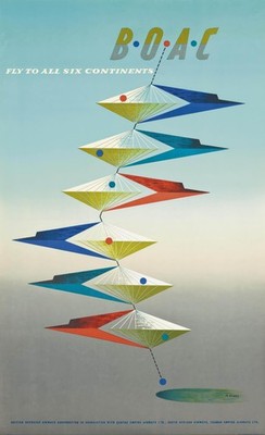 1950 BOAC Travel Poster By Abram Games-artofuniverse0 A1-A4 Poster Art Painting