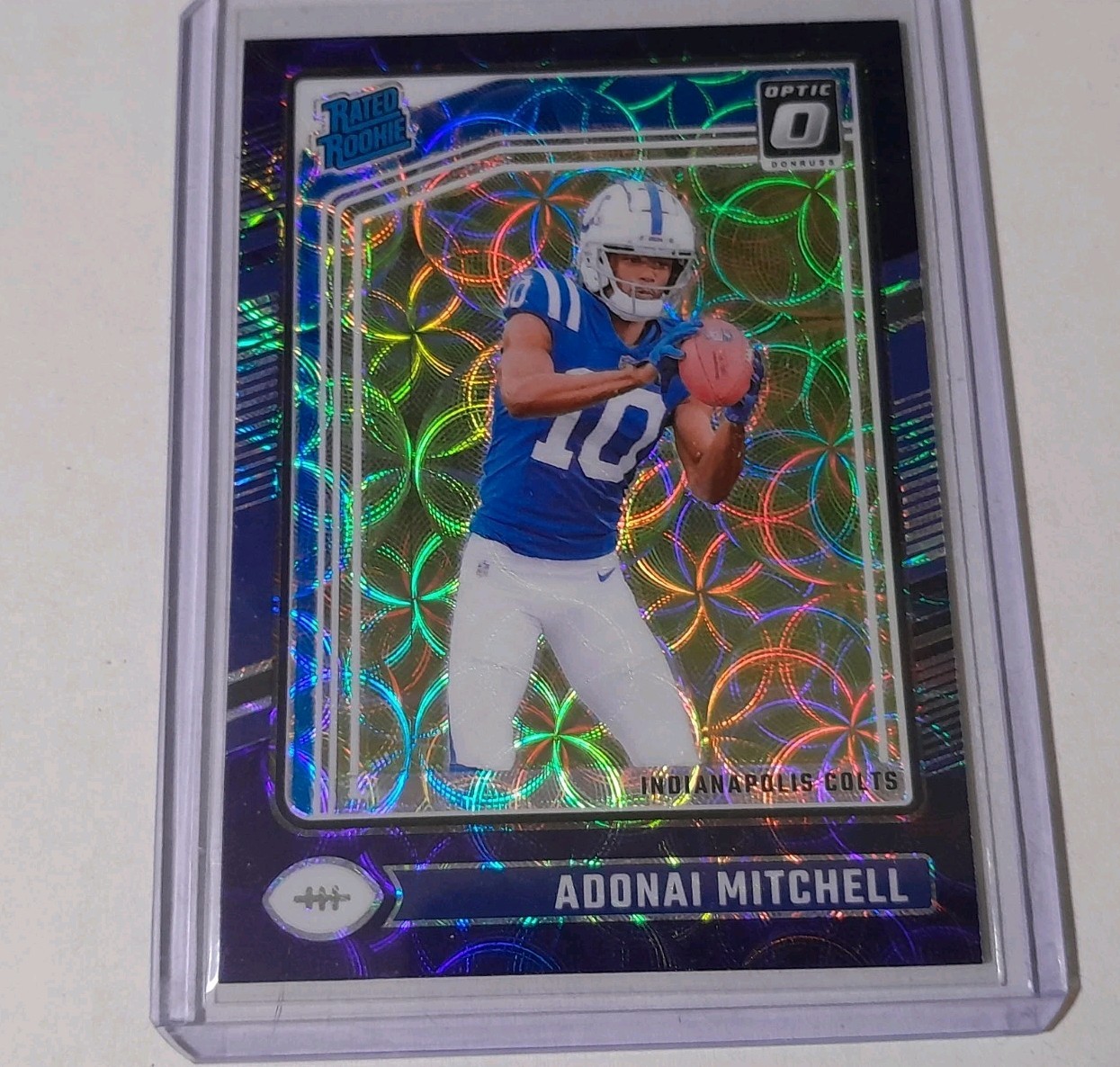 2024 Panini Donruss Optic - Rated Rookie Adonai Mitchell #203 Purple Scope Prizm