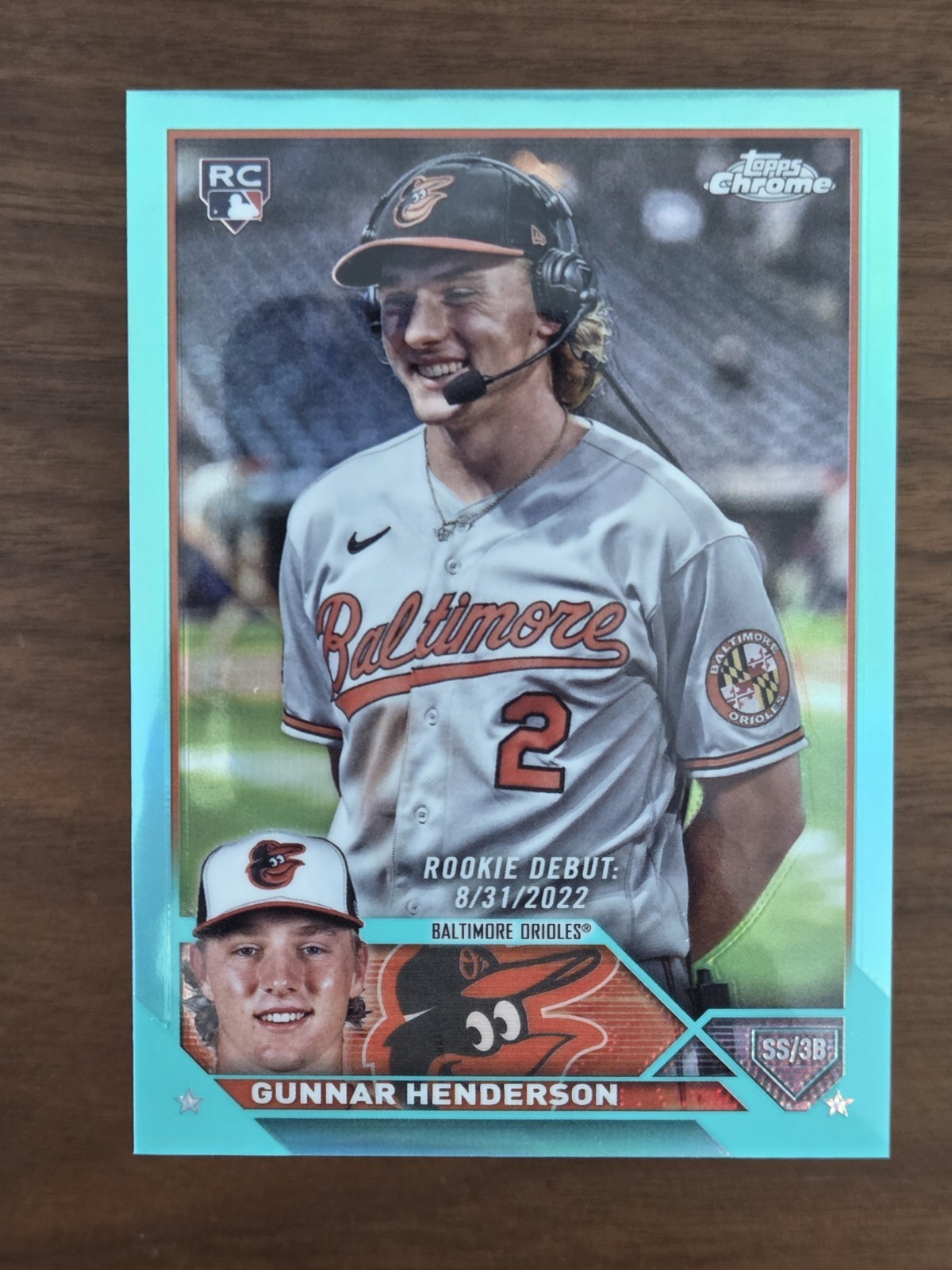 2023 Topps Chrome Update - Gunnar Henderson Rookie Debut. Aqua Refractor /199