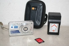 Sony Cyber-Shot DSC-W560 14.1MP Digital Camera Silver w/8GB Charger & Case