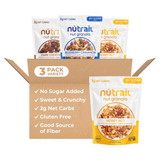 Nut Granola Cereal, Variety Pack, No Sugar Added, Keto, Low Carb, Gluten Free, G