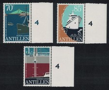 Neth. Antilles Pilotage Service 3v Numbered Margins 1982 MNH SG#769-771