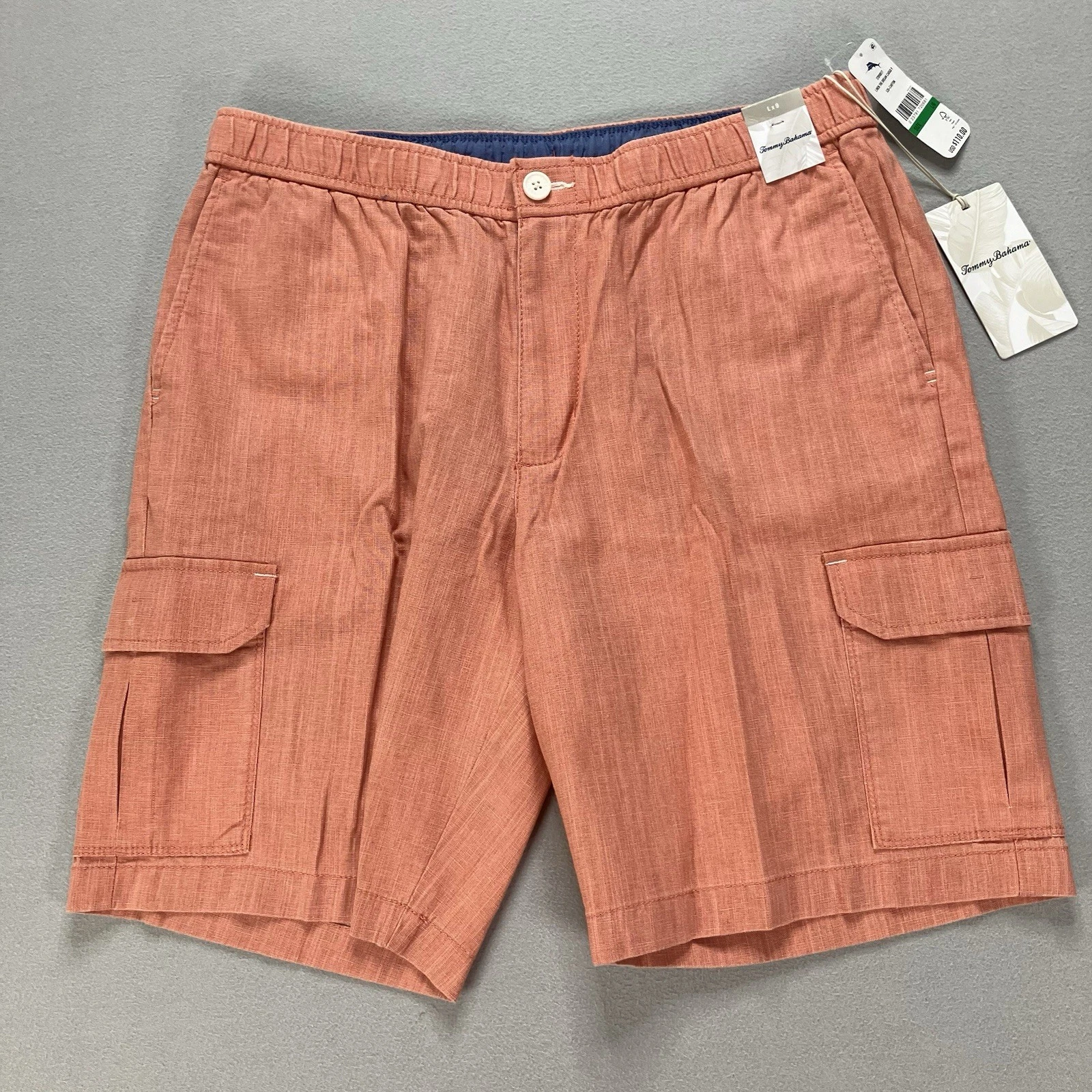 NWT Tommy Bahama Linen The Dream 9" Canyon Men's Cargo Shorts Size Large