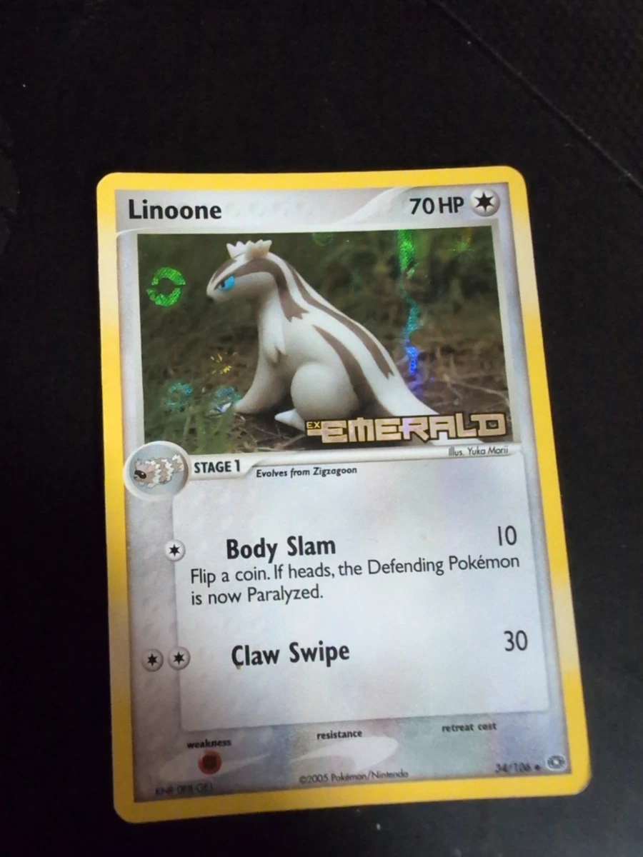 linoone pokemon card value Linoone 34/106 - ex Emerald main image 0