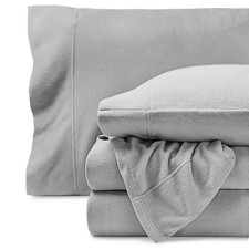 Fleece Sheet Set Full Size Extra Plush Polar No Pilling Light Pink Bare Home