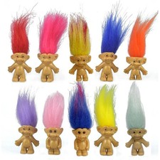 10PCS Mini Troll Dolls, PVC Vintage Trolls Lucky Doll Mini Action Figures 1.2"