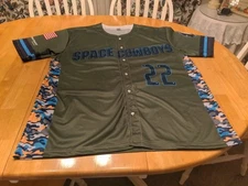 Sugarland Space Cowboys Jersey Button Camo Green Giveaway Men XL #22