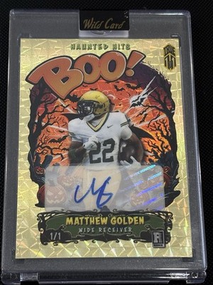 Matthew Golden 1/1 Auto Rookie Gold Vinyl Packers Texas NFL RC Wild Card 1 Of 1