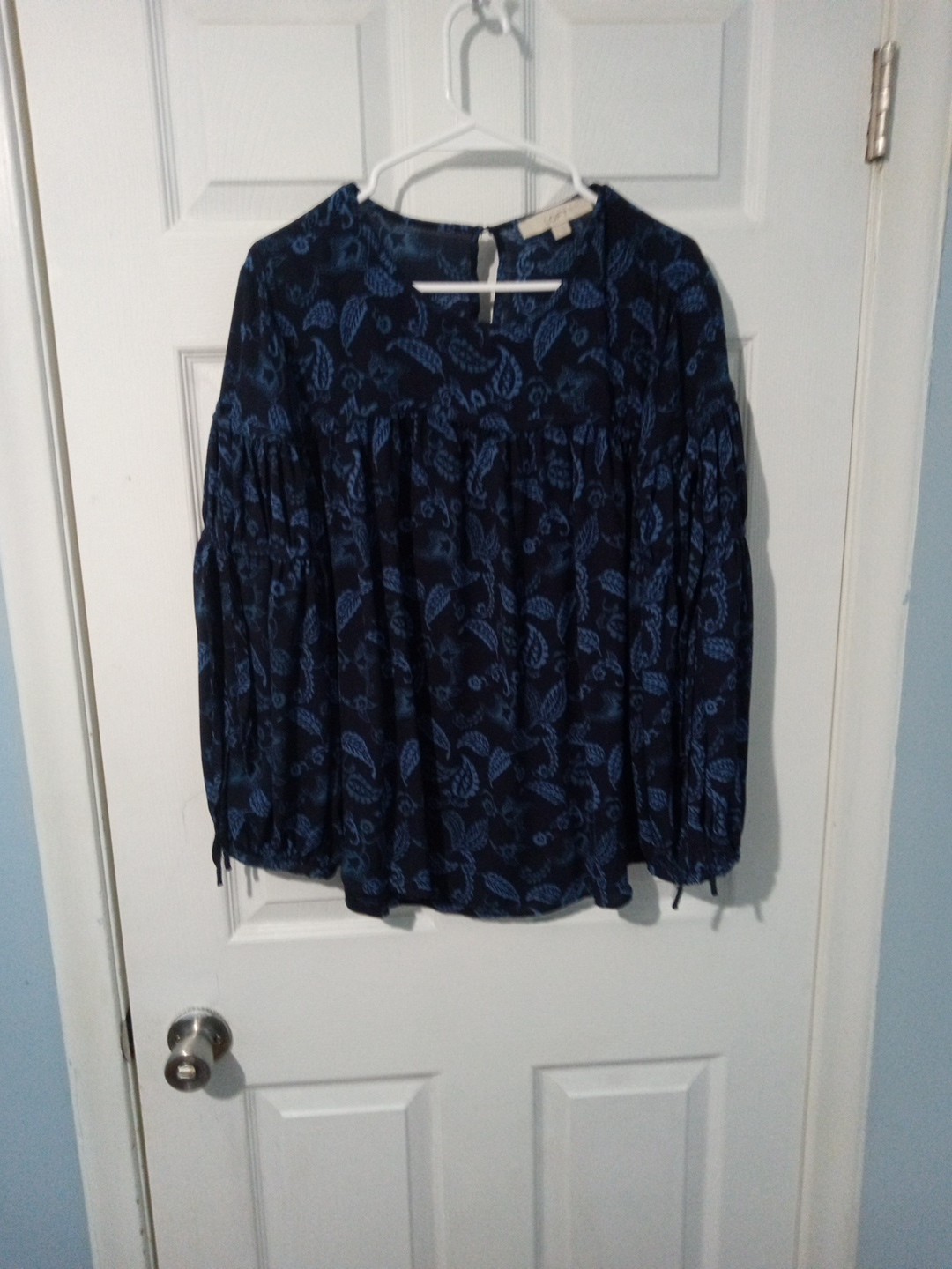 Boho Blue Blouse with Loft-Inspired Style