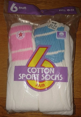 #ad #ad Vintage Kmart Tube Socks Pack of 6 Pink Blue Mint Green Yellow Purple White 9 11 $19.97